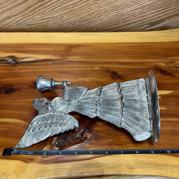 Vintage 1994 International Silver Co Silver Plated Angel W Taper Candle Holder - Picture 5 of 11